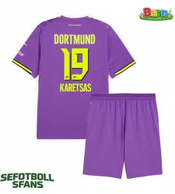 Borussia Dortmund Konstantinos Karetsas #19 Tredjeställ Barn 2026-27 Kortärmad (+ Korta byxor)